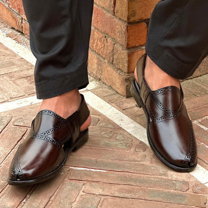 Brown Leather Pehsawari Sandal