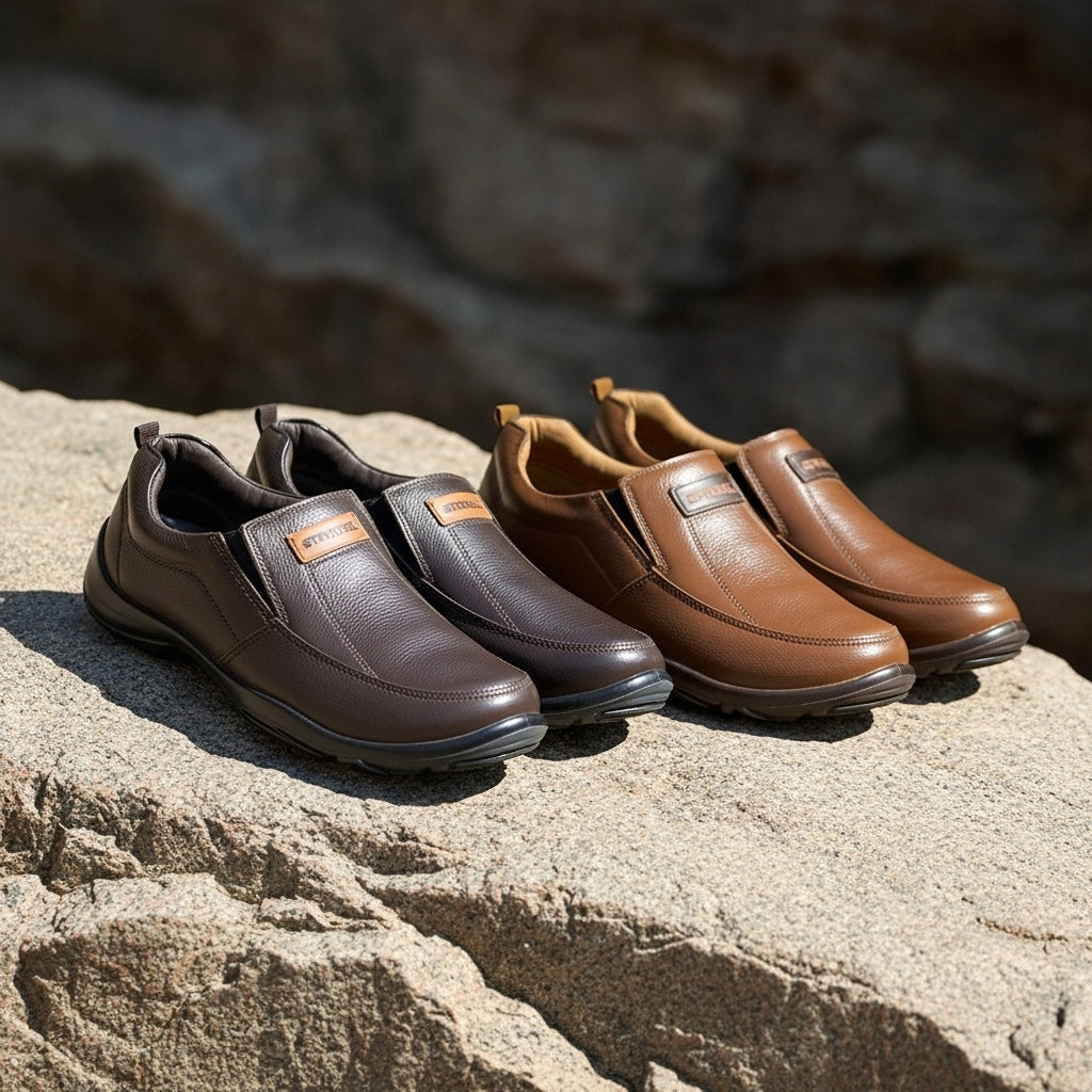 Premium Handcrafted Light Brown Leather Shoes with Medicated Comfort Insole | All-Terrain Durable Sole – Ultimate Daily Wear Comfort