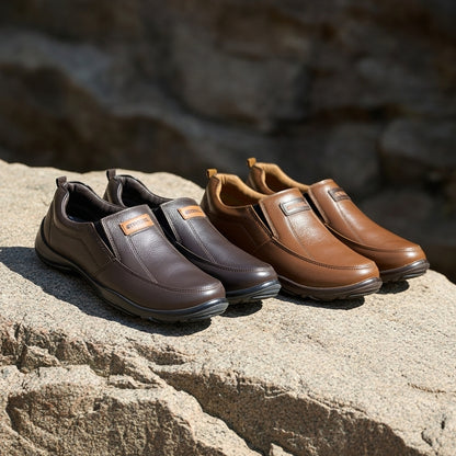 Premium Handcrafted Light Brown Leather Shoes with Medicated Comfort Insole | All-Terrain Durable Sole – Ultimate Daily Wear Comfort