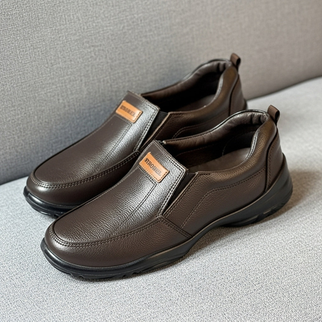 Premium Handcrafted Dark Brown Leather Shoes with Medicated Comfort Insole | All-Terrain Durable Sole – Ultimate Daily Wear Comfort