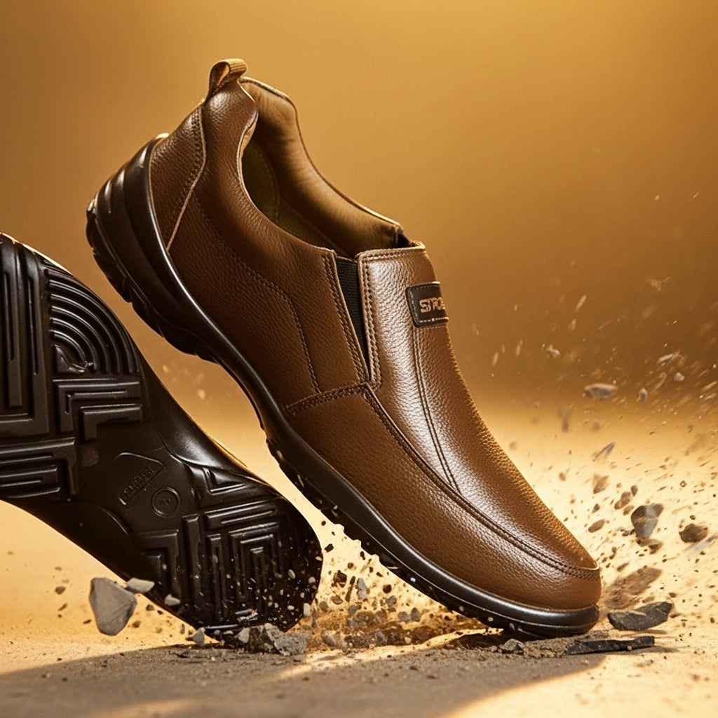 Premium Handcrafted Light Brown Leather Shoes with Medicated Comfort Insole | All-Terrain Durable Sole – Ultimate Daily Wear Comfort